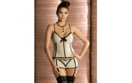 Souprava Obsessive Cafellate corset + shorts